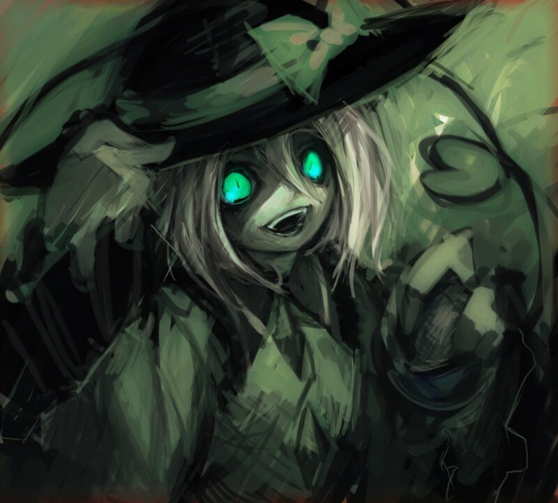 ghost girl with glowing eyes