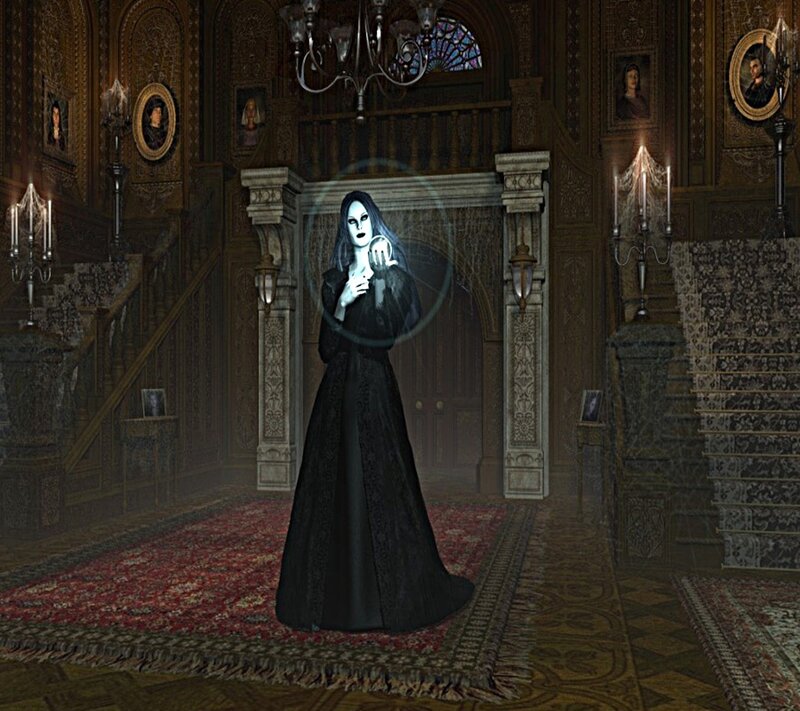 ghost in a grand hall