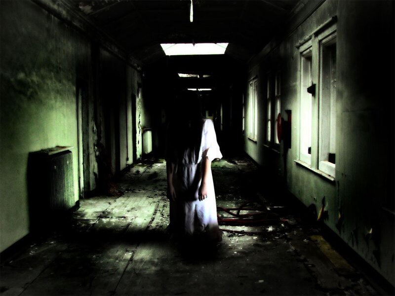 Ghost in an abandoned hallway