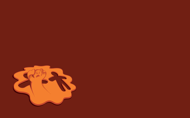 ghost in orange puddle