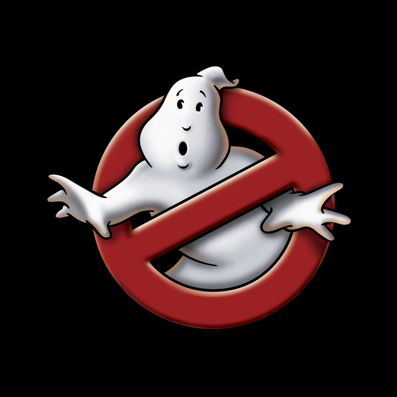 Ghost in Red Circle — White