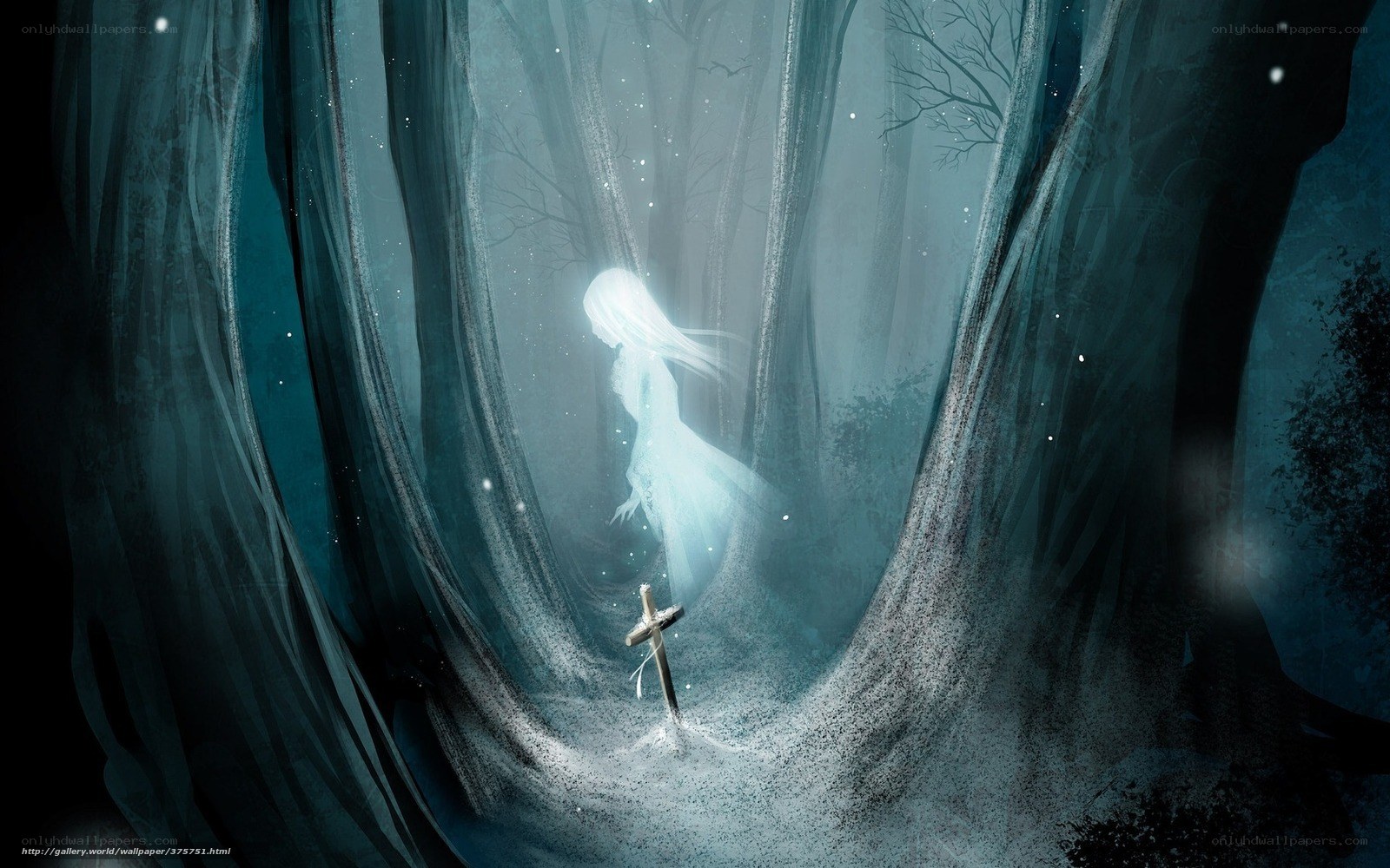 Ghost in the misty forest