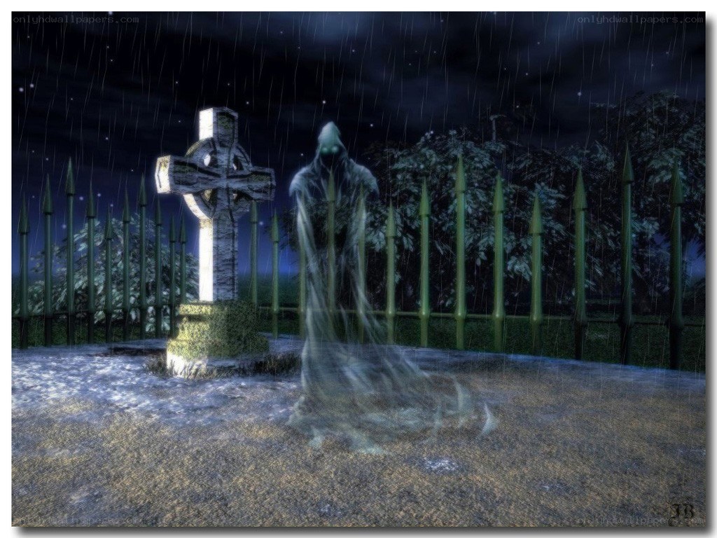 Ghost in the Rainy Graveyard