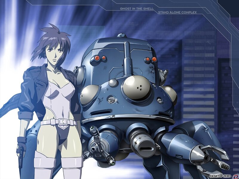 Ghost in the Shell character with robot