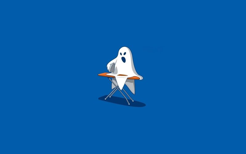 Ghost Ironing Clothes — Blue