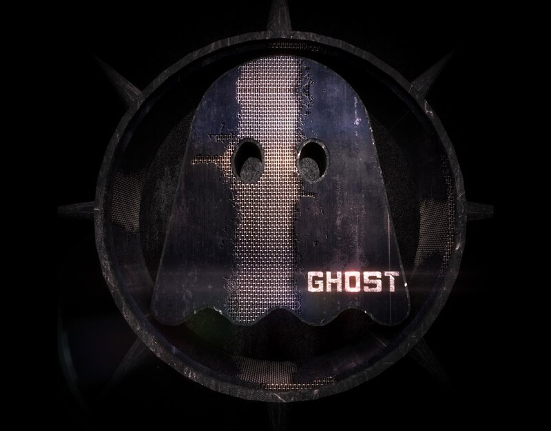 Ghost logo with metallic texture