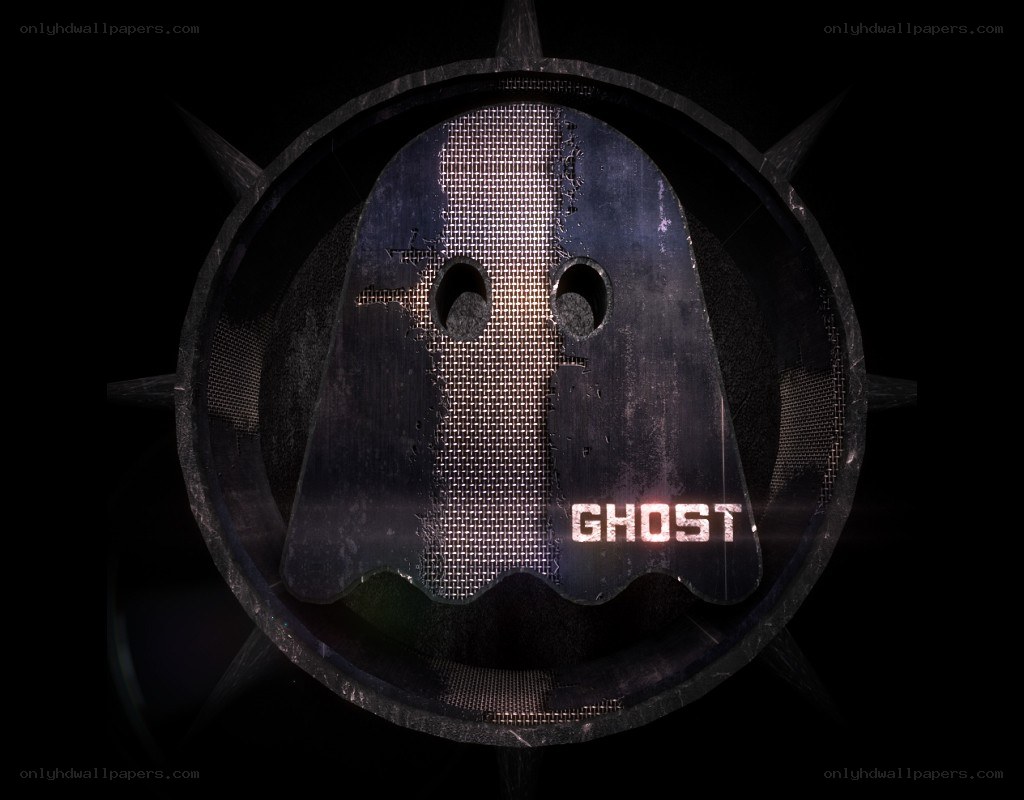 Ghost logo with metallic texture