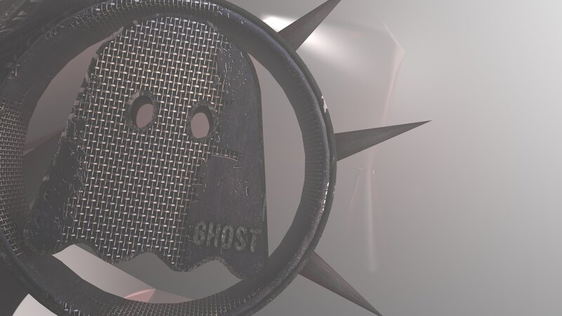 Ghost logo with spiked wheel