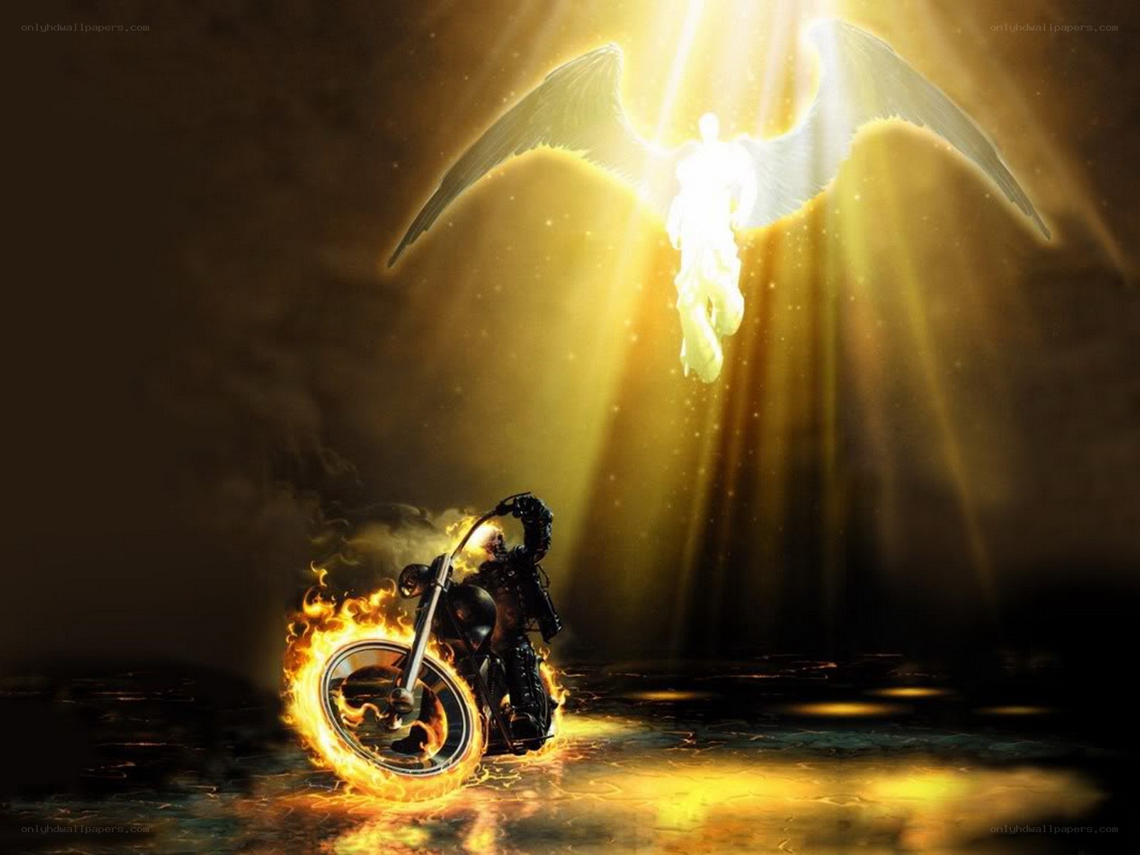 Ghost Rider and angelic figure