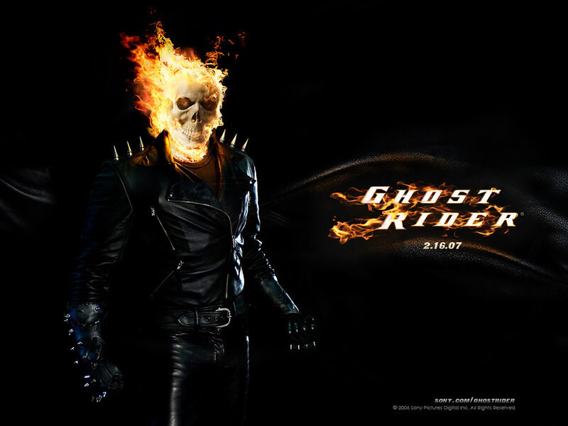 Ghost Rider Character — Black, Dramatic, Night, Digital Art, Flames