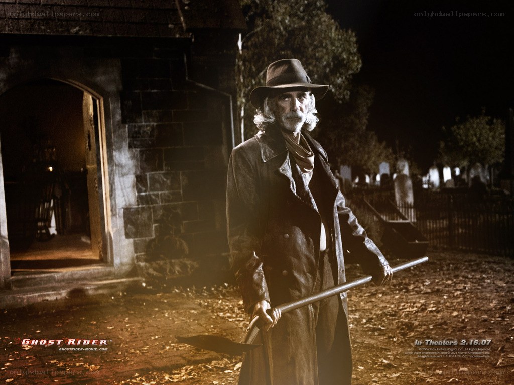 Ghost Rider character in cemetery