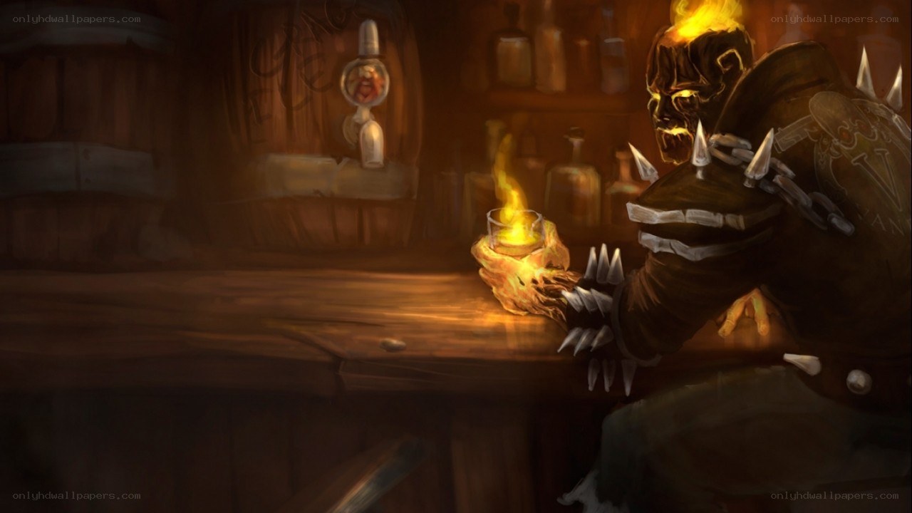 Ghost Rider in a tavern