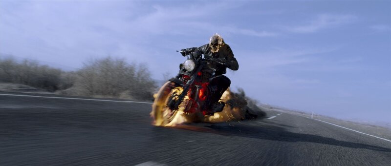 Ghost Rider on a flaming motorcycle