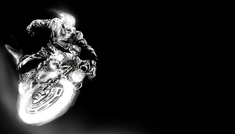 Ghost Rider on a motorcycle