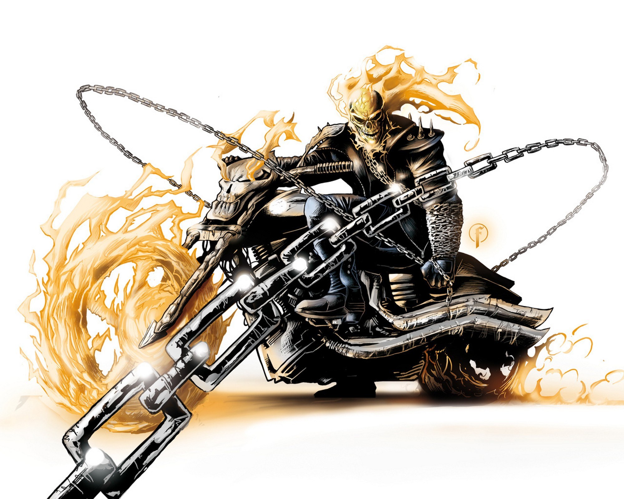 Ghost Rider on a motorcycle