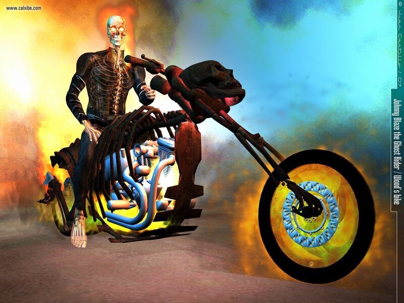 Ghost Rider on a motorcycle