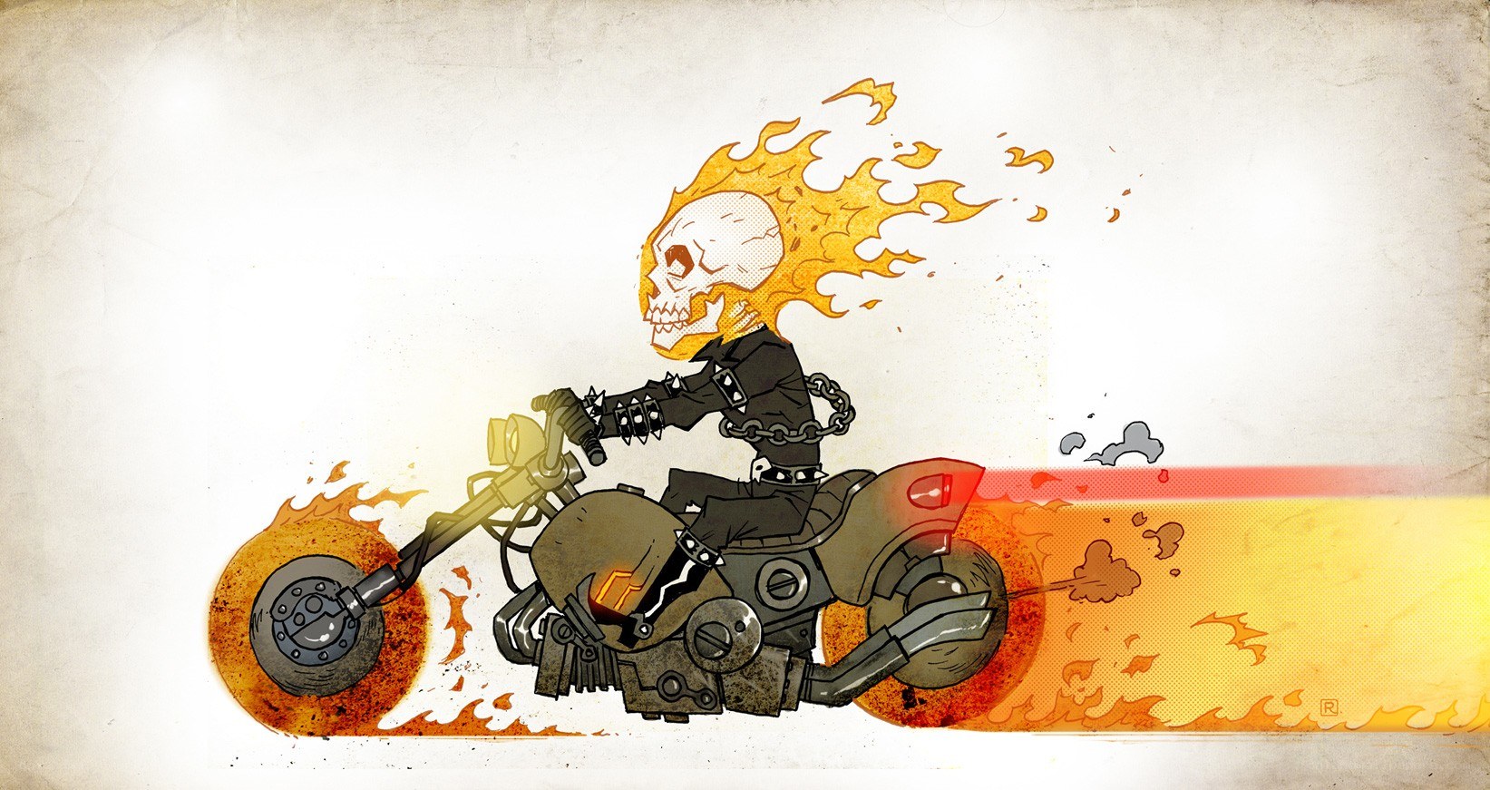 Ghost Rider on a motorcycle