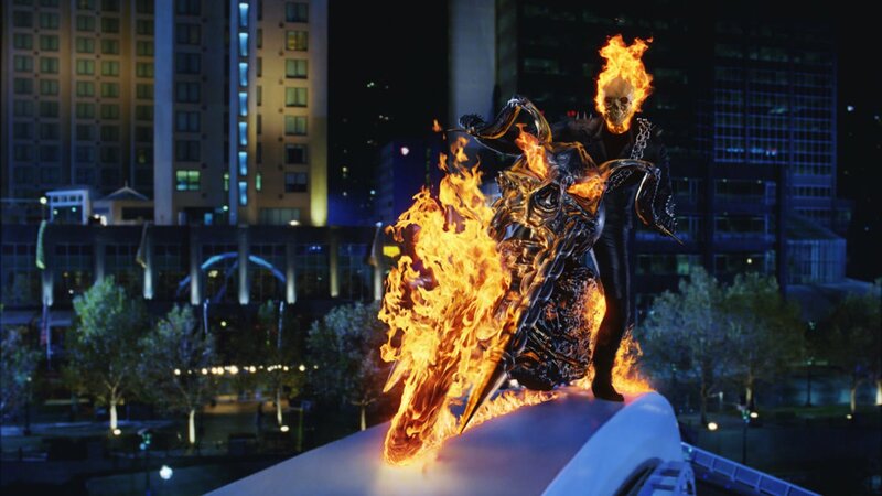 Ghost Rider on flaming motorcycle