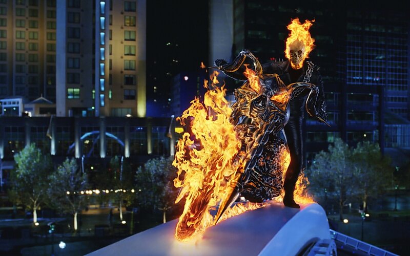 Ghost Rider on Flaming Motorcycle — Orange