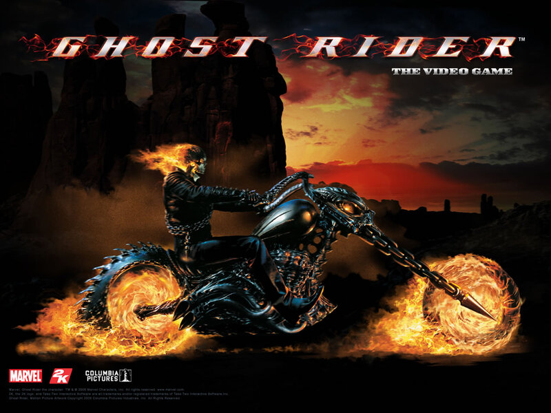 Ghost Rider on Motorcycle — Black, Dramatic, Sunset