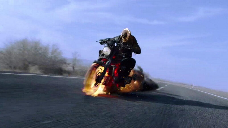 Ghost Rider on Motorcycle — Blue