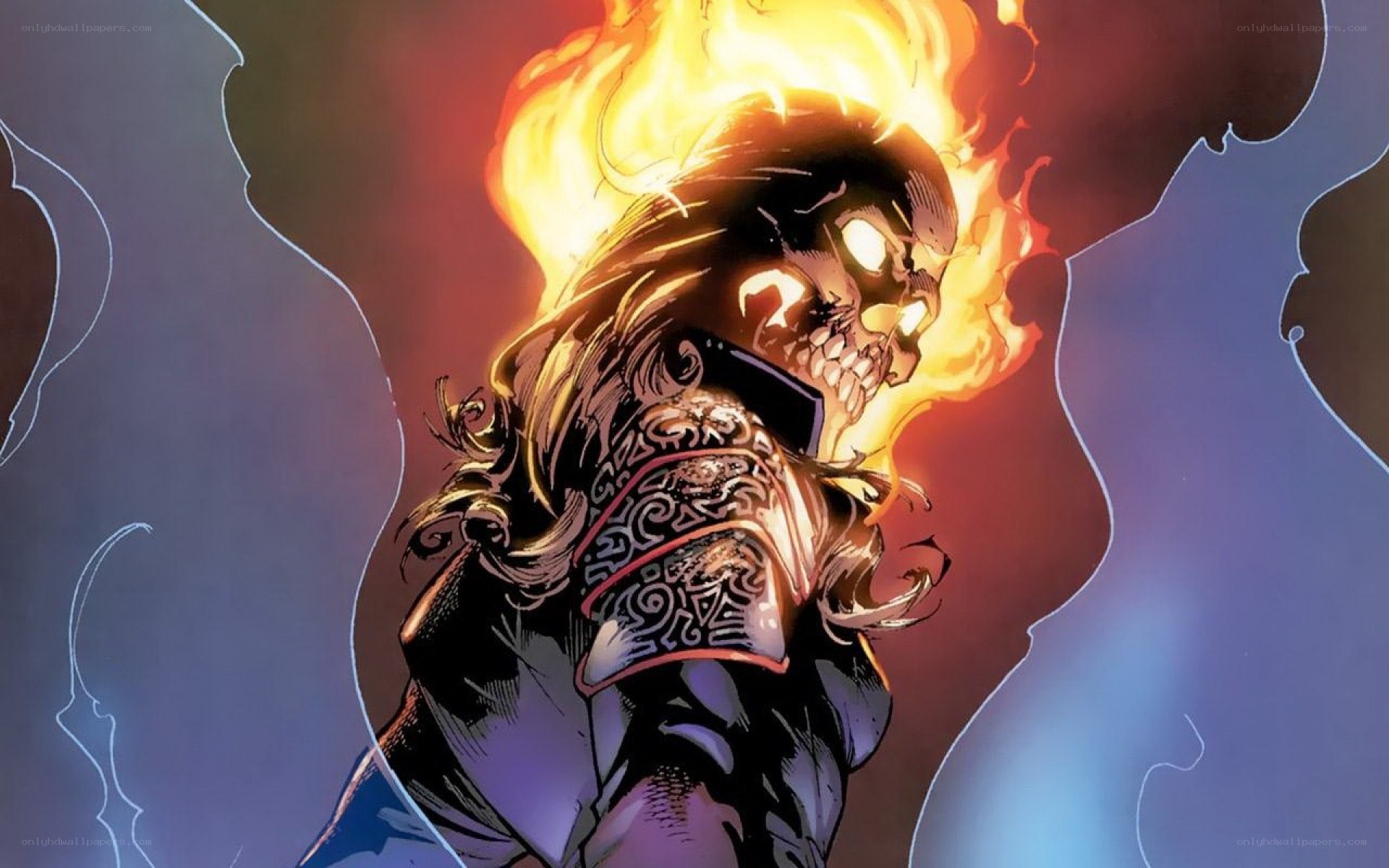 Ghost Rider with flaming skull