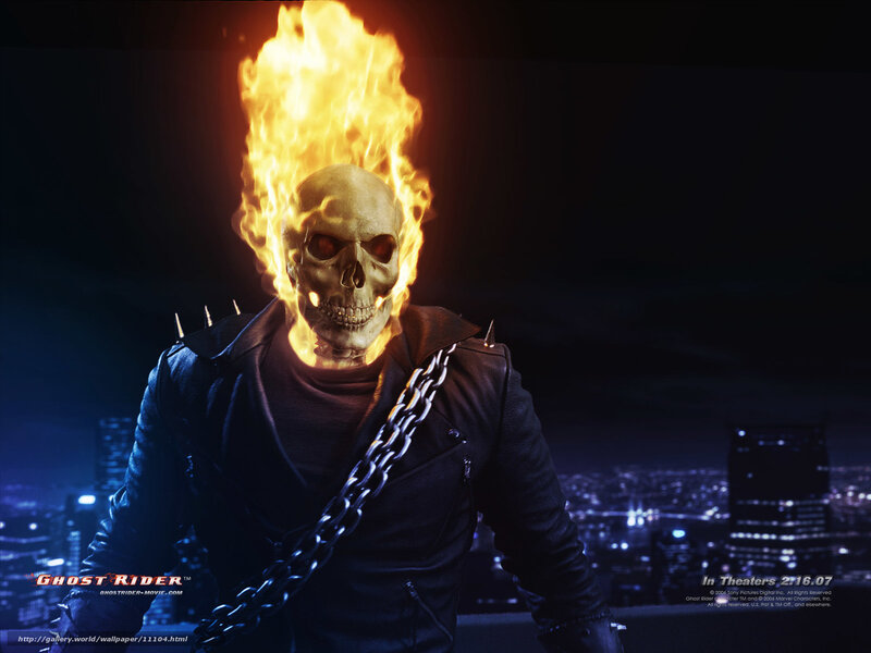Ghost Rider with flaming skull