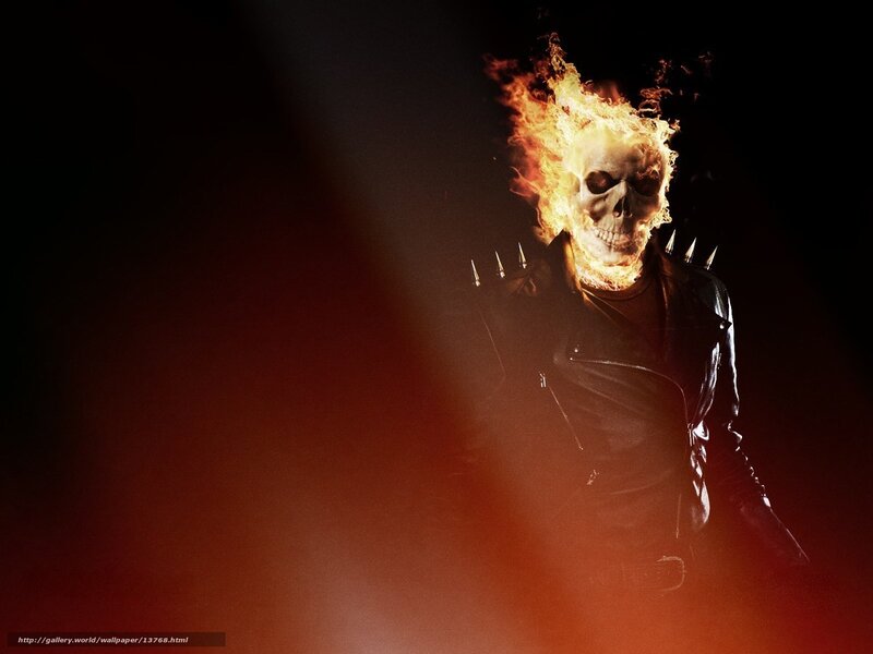 Ghost Rider with flaming skull