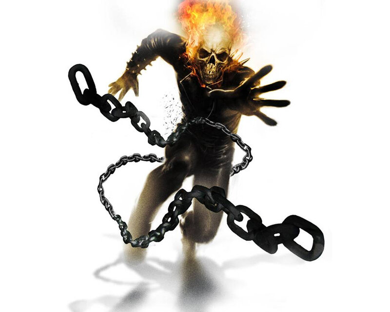 Ghost Rider with flaming skull
