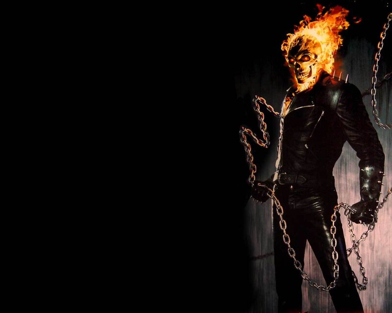 Ghost Rider with flaming skull
