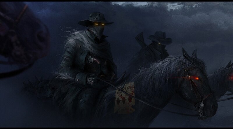 Ghost Riders on Horses — Dark Blue