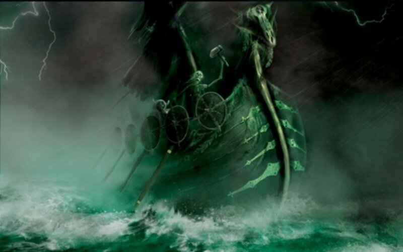 ghost ship in storm
