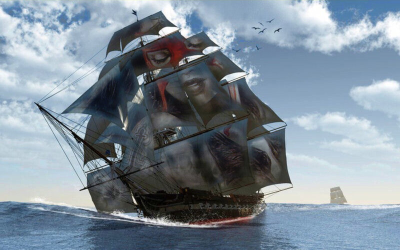 Ghost ship with haunting sails