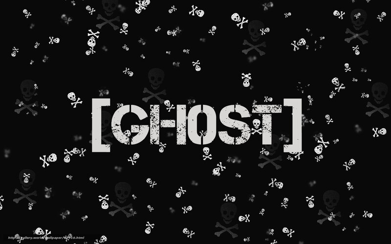 ghost text with skulls
