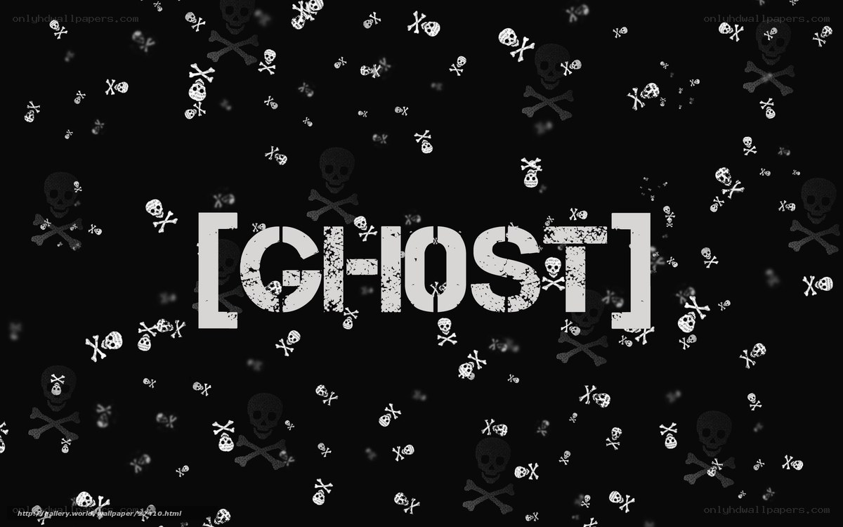 ghost text with skulls