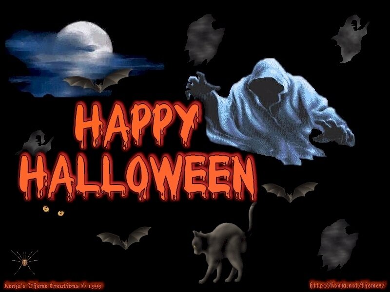 Ghost with Bats and Cat