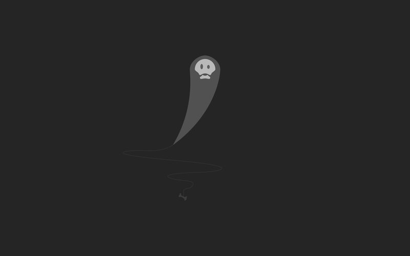 Ghost with Bone — Gray