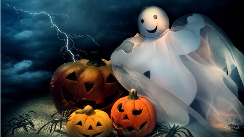 Ghost with Pumpkins
