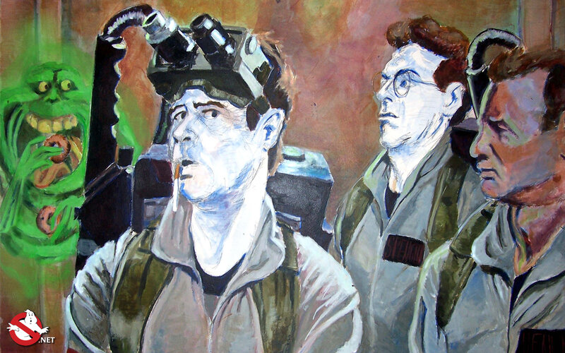 Ghostbusters art with Slimer