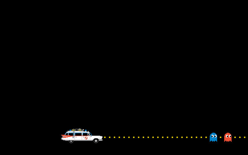Ghostbusters car and Pac-Man ghosts