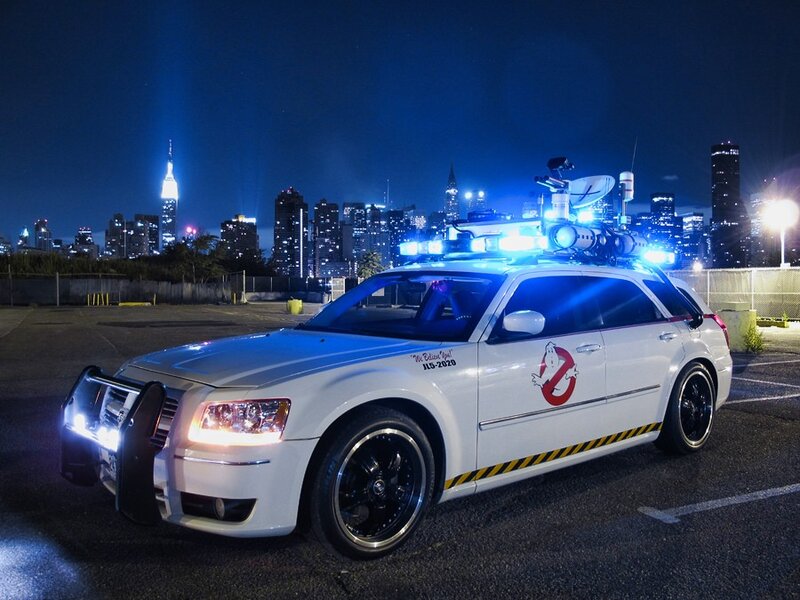 Ghostbusters car at night