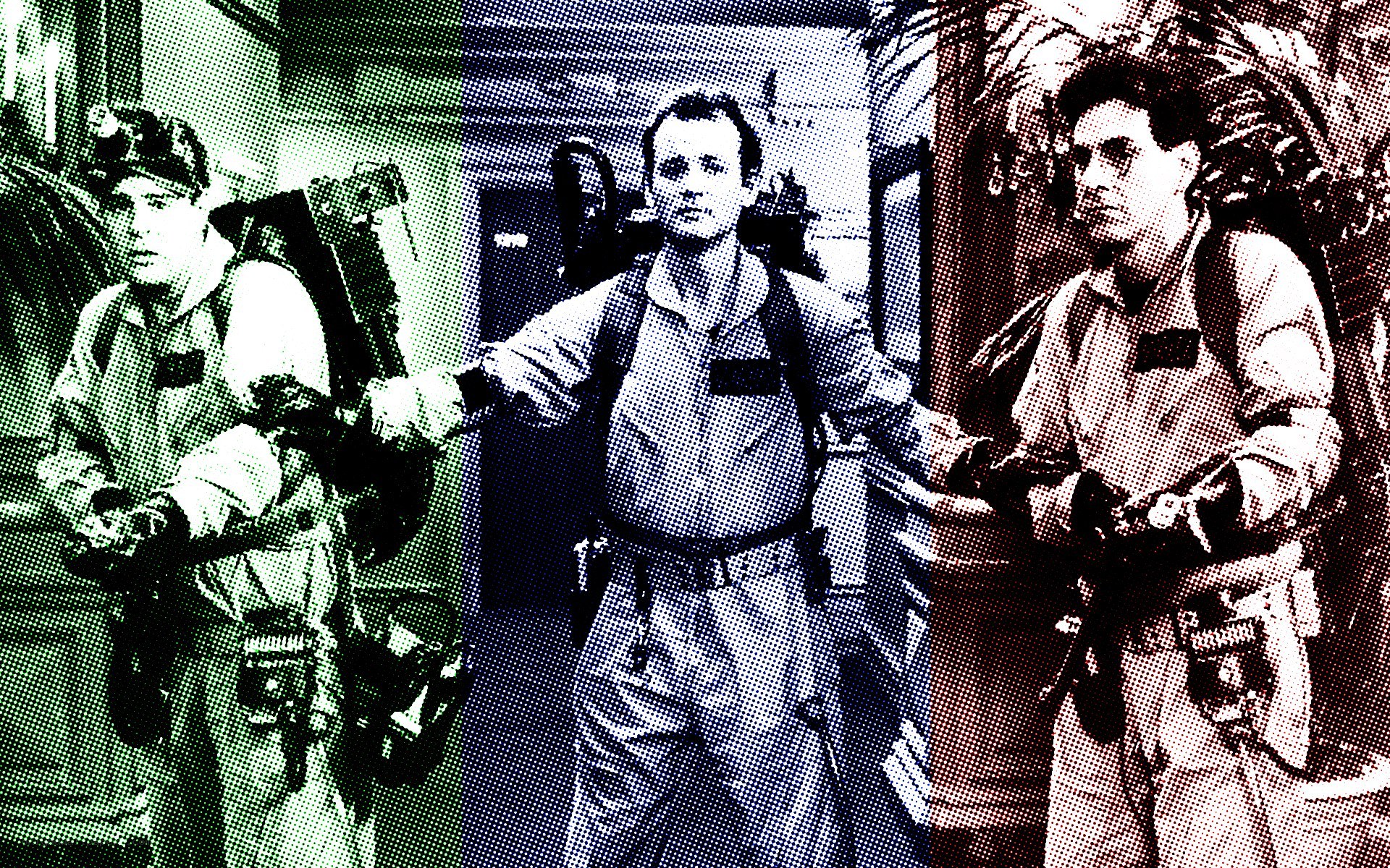 Ghostbusters characters in action