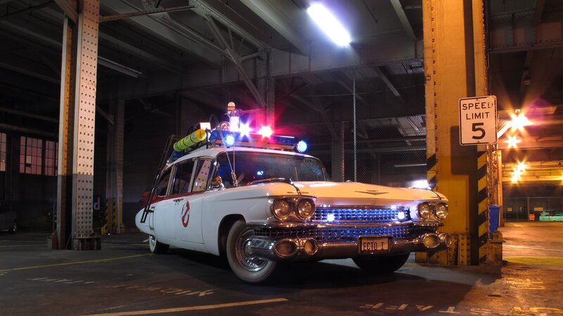 Ghostbusters Ecto-1 in garage