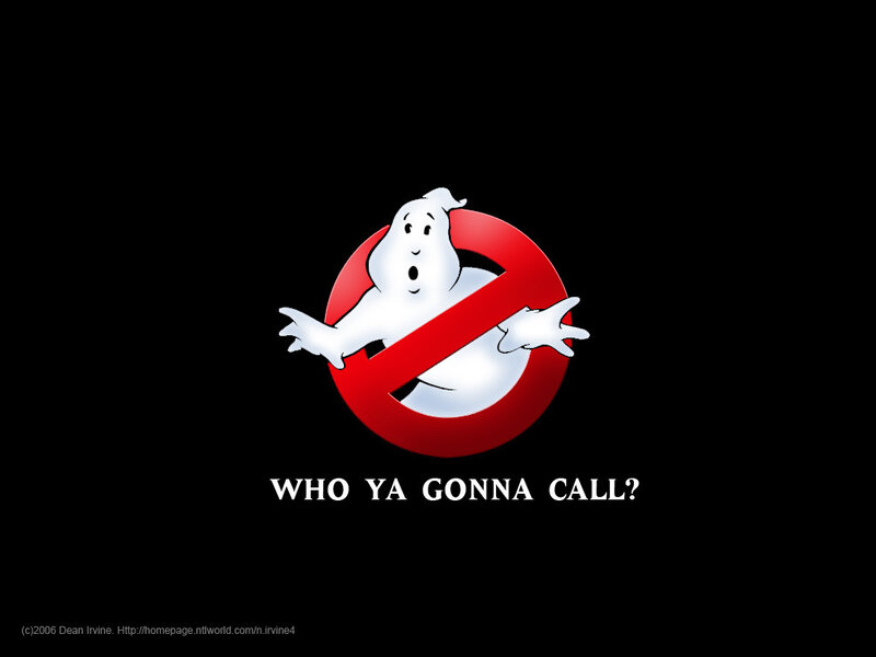 Ghostbusters logo with tagline