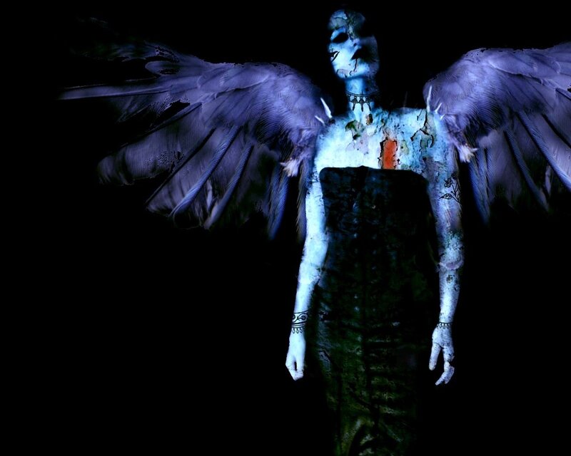 ghostly angel with wings