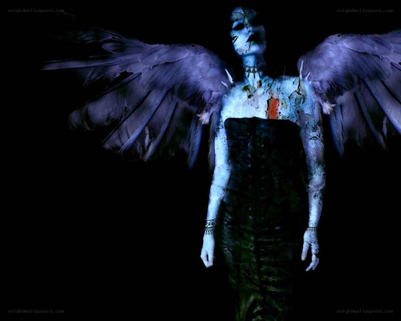 ghostly angel with wings