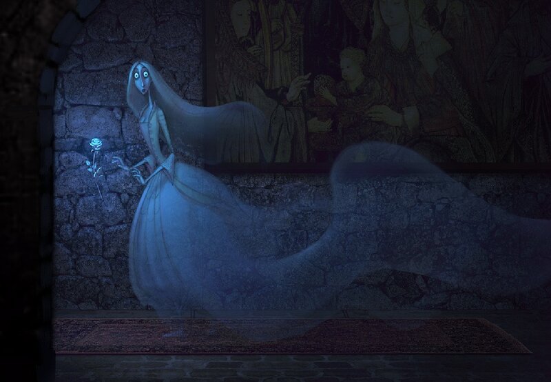 Ghostly Bride Holding Rose
