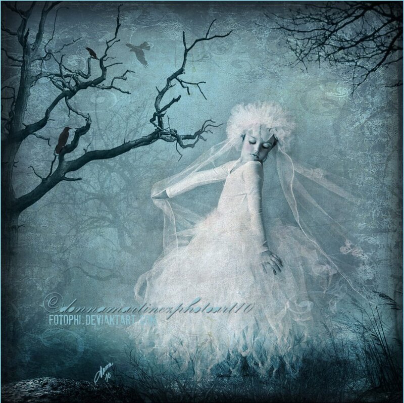 Ghostly Bride in Forest
