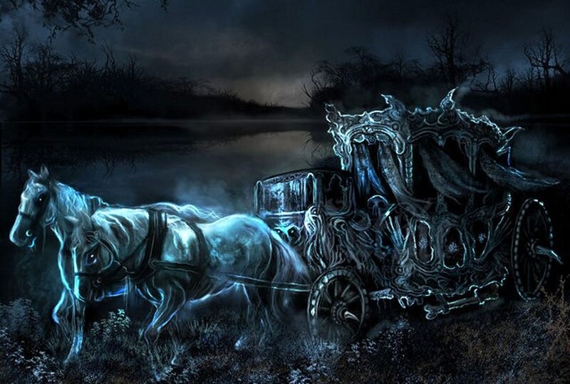 Ghostly Carriage and Horse