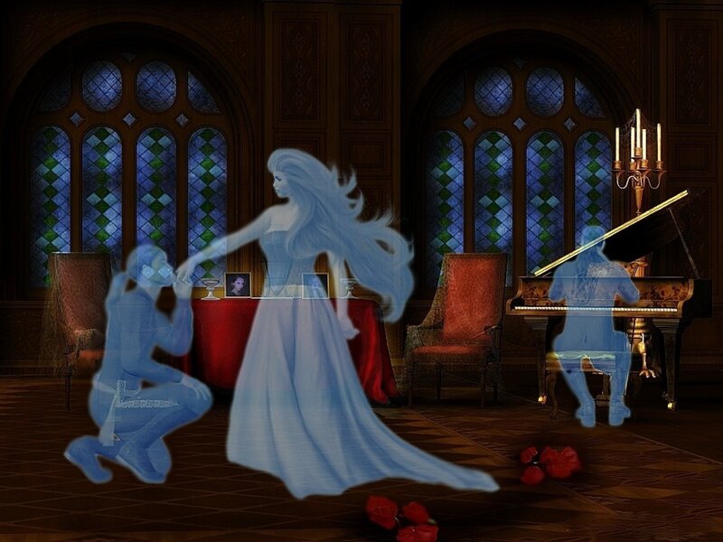 Ghostly Couple in Ballroom
